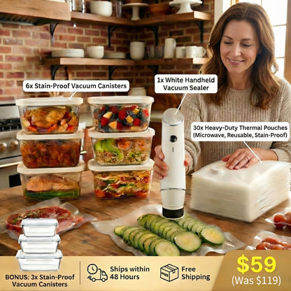 HaloHome Cordless Handheld Vacuum Sealer – Keep Food Fresh 5x Longer