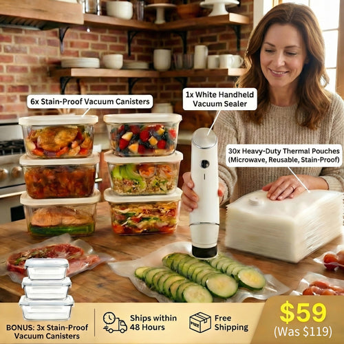 HaloHome Cordless Handheld Vacuum Sealer – Keep Food Fresh 5x Longer