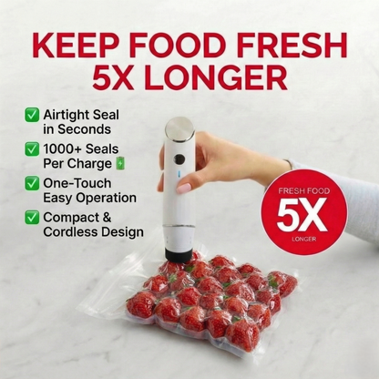HaloHome Cordless Handheld Vacuum Sealer – Keep Food Fresh 5x Longer