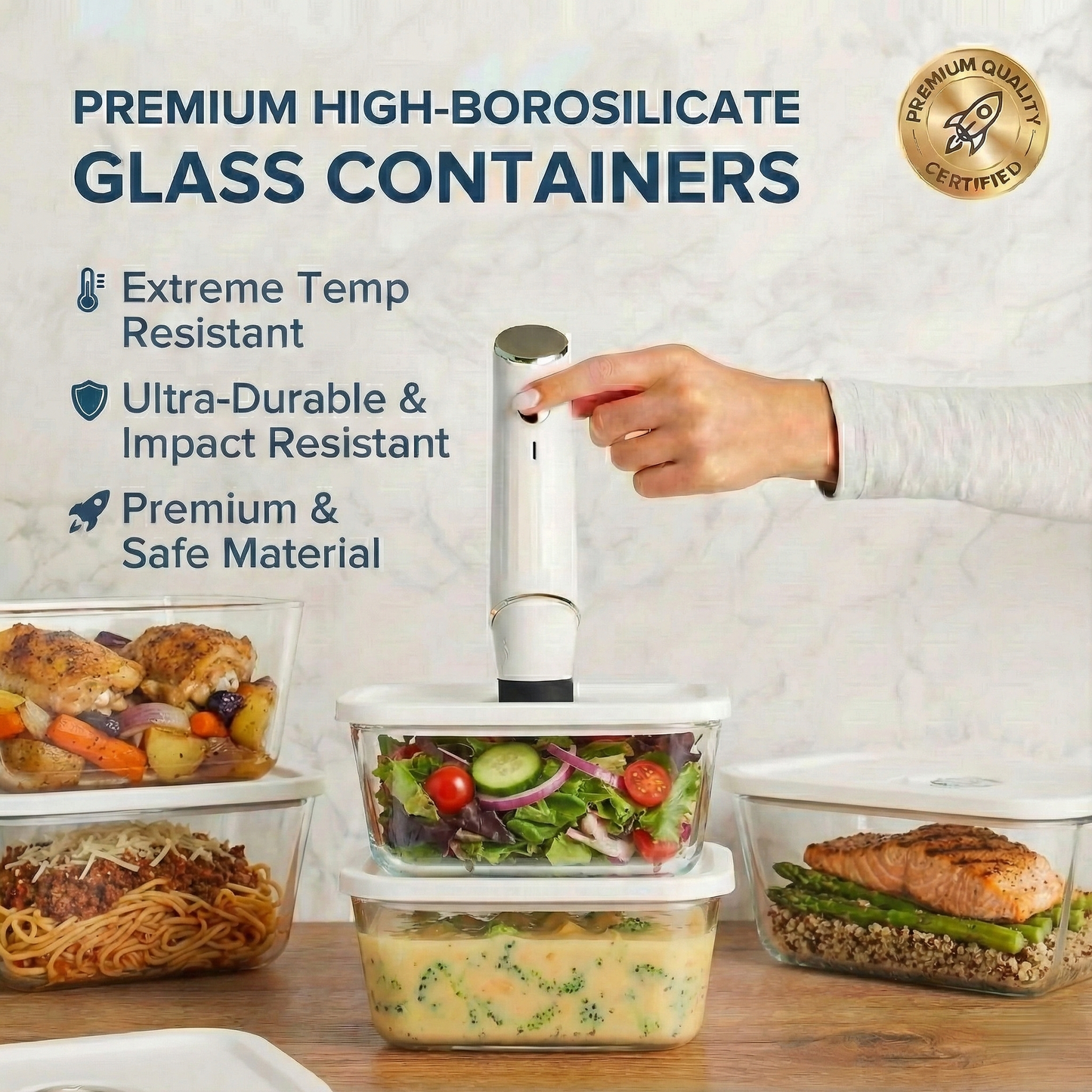 HaloHome Cordless Handheld Vacuum Sealer – Keep Food Fresh 5x Longer